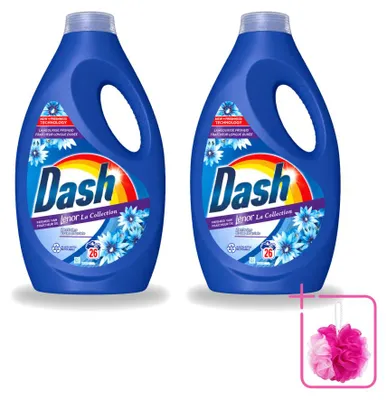 Produktbild von 2 x Dash Flüssigwaschmittel mit Lenor Duft Meeresbrise für Weißes und Buntes - Sparpackung - 2 Stücke