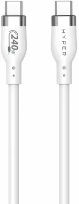 Image de HYPER HyperJuice 240W Câble USB-C en silicone vers USB-C (6ft/2m) - Blanc