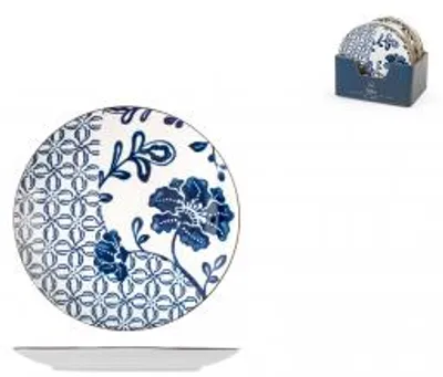 Immagine prodotto di H&H Set 12 Piatti Frutta Seta In Porcellana Cm 20