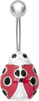 Produktbild von Bauchnabel Stahl Piercing Enamel beschichtet - Marienkäfer Ladybug BBZX-06 Motiv Rot
