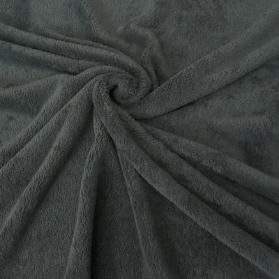 Produktbild von Wellness Meterware Fleece Doubleface einfarbig dunkelgrau 145cm
