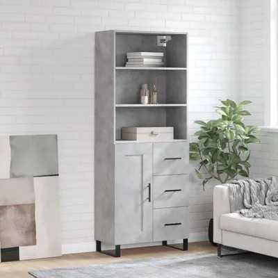 Obrázek produktu pro vidaXL Highboard concrete grey 69,5x34x180 cm odvozený dřevěný výrobek