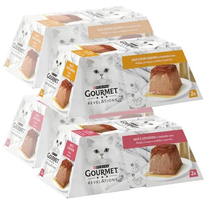 Produktbild von Purina Gourmet Revelations Lachs Hähnchen 8x57g Feuchtfutter für Katzen in Sauce