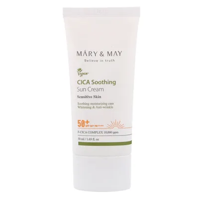 Zdjęcie produktu dla Mary&May CICA Soothing Sun Cream SPF50+ PA++++ 50ml - Łagodzący krem ochronny