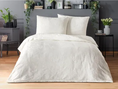 Produktbild von Luxus-Jacquard-Bettwäsche 240x200, 70x90cm Laken off-white