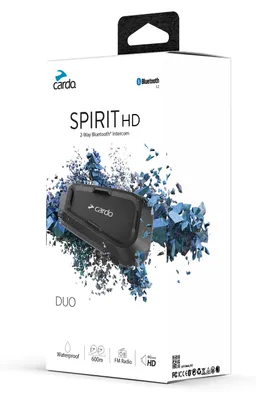 Obrázok produktu pre Cardo Spirit HD Duo, 2 kanály/kanálov, 600 m, USB Typ-C, -20 - 55 °C, Čierna, Vodeodolný