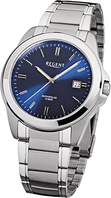Image de Regent Montre XL analogique à quartz pour homme en acier inoxydable