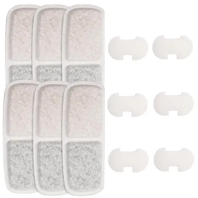 Ersatzfilterset 6+6 für Katzenbrunnen, Aktivkohle, 12,3×4,6 cm