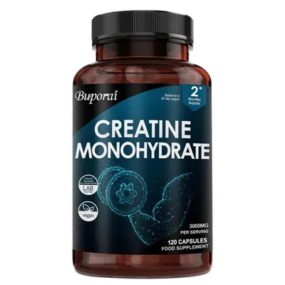 Obrázok produktu pre Kreatín monohydrát 3000 mg (120 kapsúl) Doplnok stravy, Energia, Sila, Svaly, Zdravie svalov