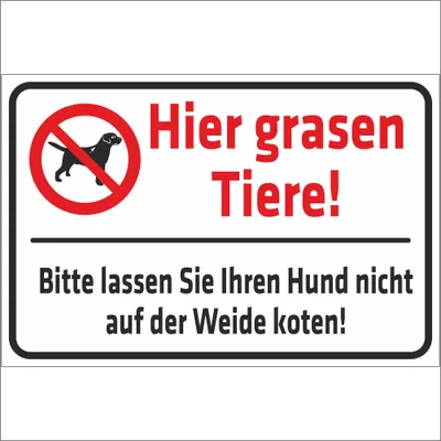 Produktbild von INDIGOS UG - Aufkleber - Sicherheit - Warnung - Hier grasen Tiere - 600x400 mm