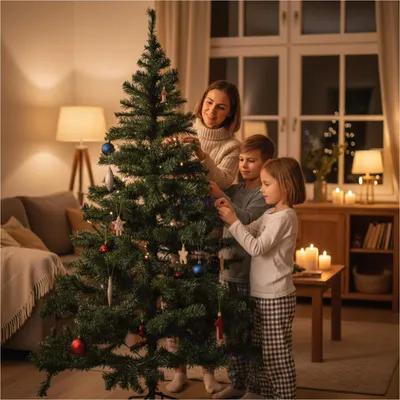 Produktbild von Künstlicher Weihnachtsbaum 210 cm grün mit Metallständer 1000 Spitzen