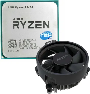 Produktbild von AMD Ryzen 5 1400, AMD Ryzen™ 5, Sockel AM4, 14 nm, Box, AMD, 3,2 GHz