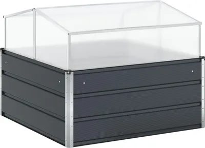 Zdjęcie produktu dla vidaXL Sadzarka antracytowa 100 x 100 x 77 cm Stal ocynkowana