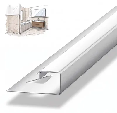 Produktbild von Dalsys Fliesenschiene Eckprofil 250cm x 12,5mm Edelstahl gebürstet