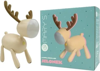 Zdjęcie produktu dla Mary's Lampka Nocna Led Do Pokoju Dziecka Dla Dzieci Jelonek Beżowy Usb