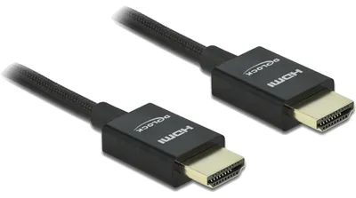 Obrázok produktu pre DeLOCK 85385, 2 m, Typ HDMI (štandard), Typ HDMI (štandard), 3D kompatibilita, 48 Gbit/s, Čierna
