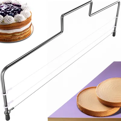 Kuchenboden-Schneider 32 cm, Edelstahl, höhenverstellbar