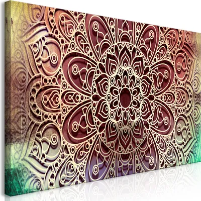 Produktbild von Wandbild Mega XXXL Mandala 250x125 cm Einteiliger XXL-Format Kunstdruck zur Selbstmontage Leinwandbilder moderne Bilder DIY Wanddekoration Wohnung Deko Orient f-A-0587-ak-e