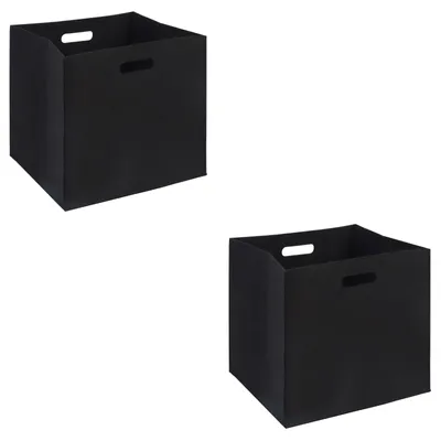Produktbild von Faltbox FELT schwarz 32x32cm - Aufbewahrungsbox im 2er Set, Regalkorb, Stoffbox aus Filz, praktische Ordnungsbox