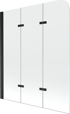 Produktbild von Mexen Felix 3-flügelige Badewannenabtrennung 120 x 140 cm, transparent, schwarz - 890-120-003-70-00