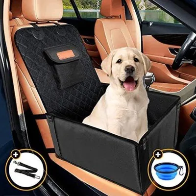 Produktbild von Famanu Hundematte Auto Rückbank - Hundetransportmittel für Passagiersitz & Rückbank - Schwarz