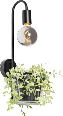 Produktbild von QAZQA - Moderne Wandlampe schwarz mit Glas - Roslini I Wohnzimmer I Schlafzimmer - Stahl Länglich - LED geeignet E27