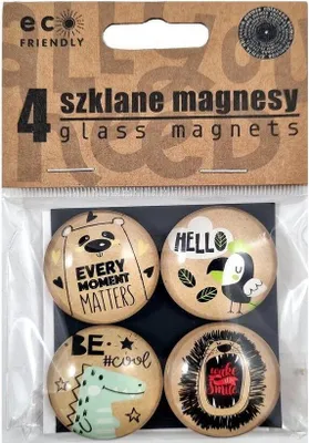 Zdjęcie produktu dla Szklane magnesy z kolorowym nadrukiem 4 sztuki