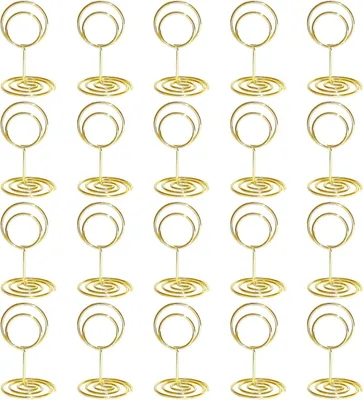 Produktbild von Pack von 20 Sticky Card Holders, Tischkartenhalter, 5 cm hoch, Metall Memo Clip, für Hochzeiten