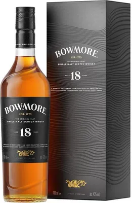 Produktbild von Bowmore 18 Years Edition 2025 + schwarze Box 700ml 43% Vol.