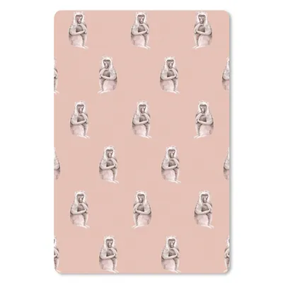 Produktbild von MuchoWow® Mauspad Mousepad Affe - Muster - Pastell 40x60 cm - Mousepads - Maus Mat - Pad - Mausunterlage - Schreibtisch Accesoire