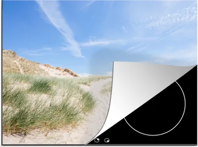 Produktbild von KitchenYeah© Herdabdeckplatte Strand - Düne - Gras , 57x51cm, Küche Deko, Glaskeramikkochfeld Herdabdeckung, Abdeckplatte fùr Kochfeld
