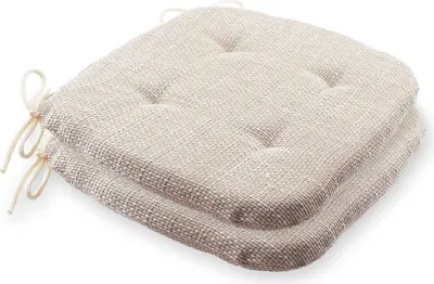 Zdjęcie produktu dla etérea zestaw 2 poduszek na siedzisko - Poduszka na krzesło Levio 40x40 cm - twarda i miękka - Poduszka na krzesło do użytku wewnątrz i na zewnątrz -  Germany - Natural Beige