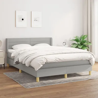 Obrázok produktu pre Posteľ Boxspring s matracom Light Grey 140x200 cm Látka