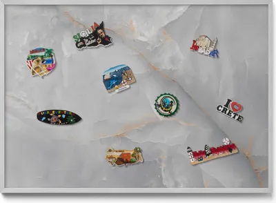 Immagine prodotto di Lavagna magnetica 100x70 cm – Cornice argentata – Elegante decorazione in marmo – Parete magnetica, lavagna magnetica – Ideale per la cucina, da montare a parete