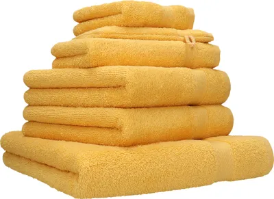Produktbild von Betz 6-tlg. Handtuch-Set PREMIUM 1 Duschtuch 2 Handtücher 1 Gästetuch 1 Seiftuch 1 Waschhandschuh  Farbe: honiggelb