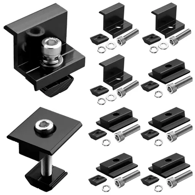 Solarmodul-Klemset für 4 Paneele, 30 mm, Alu, schwarz