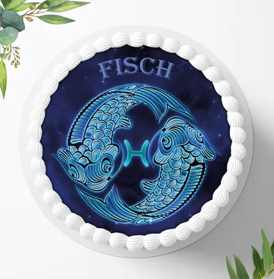 Produktbild von Für die Geburtstags Torte ein Tortenaufleger, Zuckerbild mit dem Motiv: Fische, Essbares Foto für Torten, Fondant, Ø 20cm, 3601