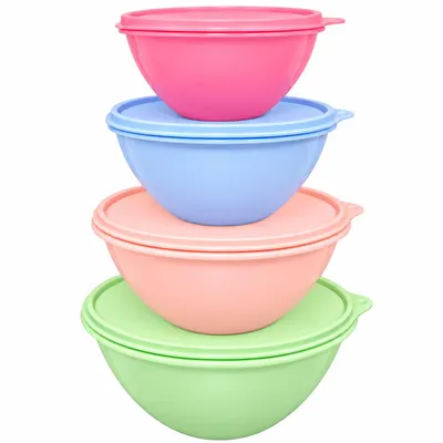 Immagine prodotto di Contenitori per alimenti Tupperware, set da 4, contenitori "Wunderschüssel" da 775 ml, 1,1 l, 1,7 l e 2,5 l