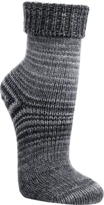 Produktbild von TippTexx 24 2 Paar wunderschöne, warme, kuschelige Socken mit Wolle im Skandinavien-Style mit Umschlag, Grau, Größe 35-38