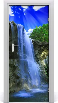 Produktbild von Tulup Türaufkleber 85x205 cm Dekorative Aufkleber Selbstklebend Wasserdichte Tapete Abnehmbar Schlafzimmer Wohnzimmer Wohnkultur - Landschaften Wasserfall