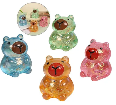 Produktbild von 12 Stück Capybara Squishy Stressspielzeug, Quetschspielzeug, Wasserschwein Knautschspielzeug Anti Stress Set mit Box