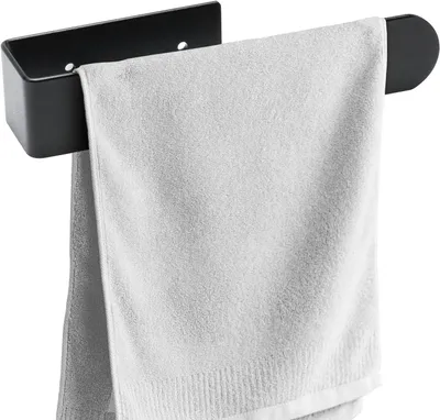 Productafbeelding van Handdoekenhouder zonder boren, Zwart, 20 cm, zelfklevend, voor keuken en badkamer