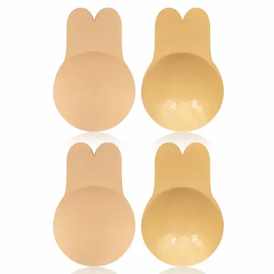 Produktbild von Selbstklebende BH Pads Damen Unsichtbar Wiederverwendbar Brustpads Trägerlos Hautfreundlich Silikon Nippelabdeckung für Rückenfreie Kleider