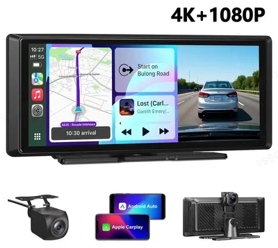 Produktbild von Autoradio Wireless CarPlay Android Auto 8 Zoll Touchscreen mit Rückfahrkamera Dashcam Dual-Kamera 2K und 1080p Bluetooth FM AUX Freisprechanlage