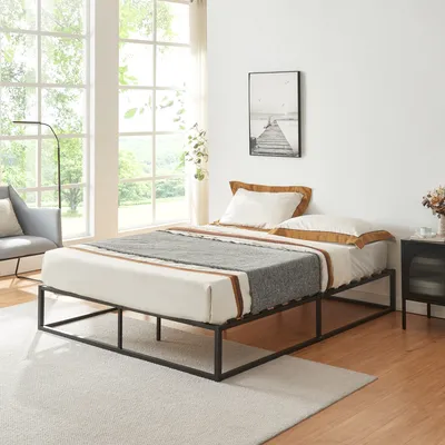 Obrázek produktu pro Kovová postel 140x200cm černý rám postele designová postel ložnice kov [en.casa]