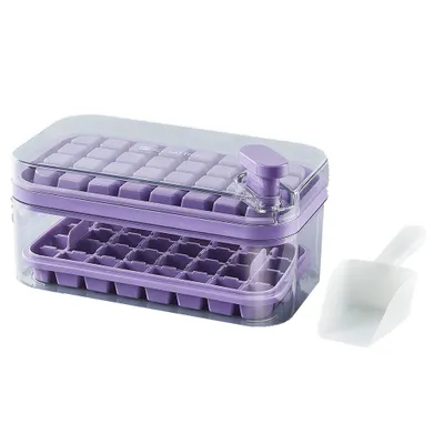 Imagen del producto de Molde de silicona práctico para hacer cubitos de hielo de forma sencilla, color morado