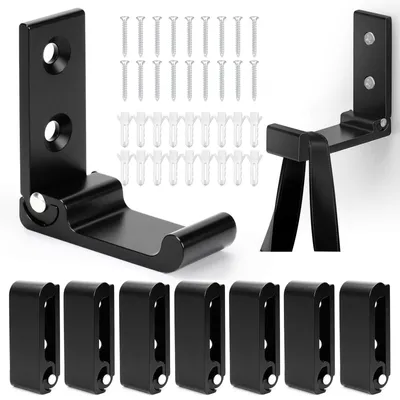 Produktbild von Stück 5 cm lange Kleiderhaken, klappbare Aluminium-Kleiderhaken, 90°-Klapphaken, Wandhaken, klappbare Kleiderhaken, Wandhaken zum Anschrauben, schwarz