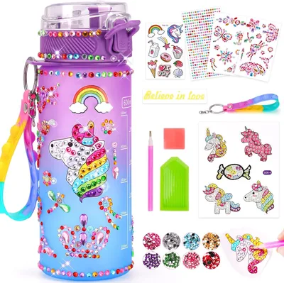 Produktbild von Einhorn Geschenke für Mädchen 5 6 7 8 9 Jahre Trinkflasche Bastelset Kinder