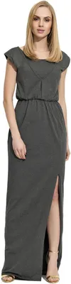 Produktbild von Damen Elegantes Kleid Maxikleid Abendkleid Cocktailkleid mit Schlitz; Grafit XL