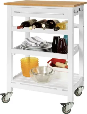 Immagine prodotto di Carrello da cucina bianco 58x40x90 cm